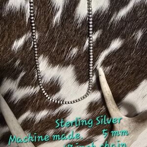 Sterling Silver Machine Made Navajo Pearls Necklace